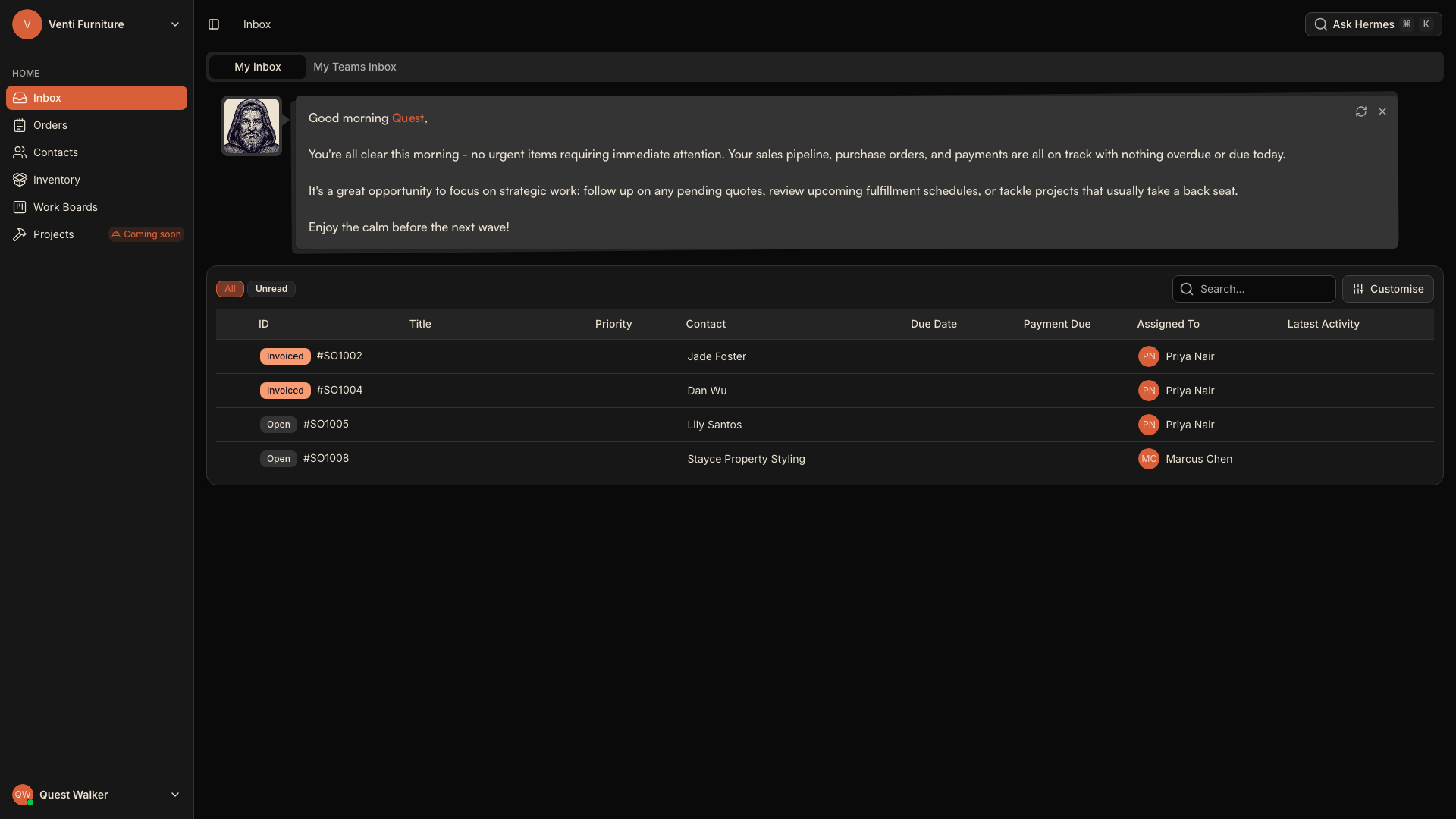 Lucrii application dashboard